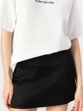 NWT Abercrombie Black Scarlett Satin Mini Skort Side Zip XL